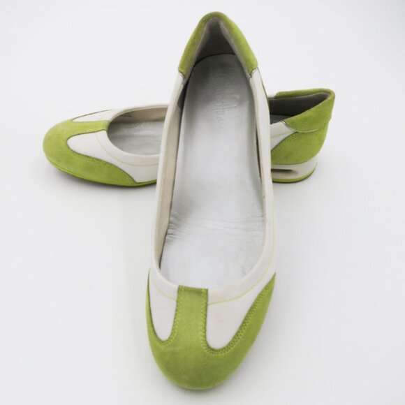 Nike Air x Cole Haan Green & White Slip-On Flats 9B Suede and Leather Excellent - Picture 9 of 16